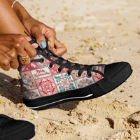 Mele Kalikimaka Hawaii Christmas High Top Shoes Ulaula Seamless Floral Motif - Polynesian Pride