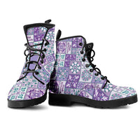 Mele Kalikimaka Hawaii Christmas Leather Boots Poni Seamless Floral Motif - Polynesian Pride
