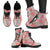 Mele Kalikimaka Hawaii Christmas Leather Boots Ulaula Seamless Floral Motif - Polynesian Pride