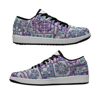 Mele Kalikimaka Hawaii Christmas Low Sneakers Poni Seamless Floral Motif - Polynesian Pride