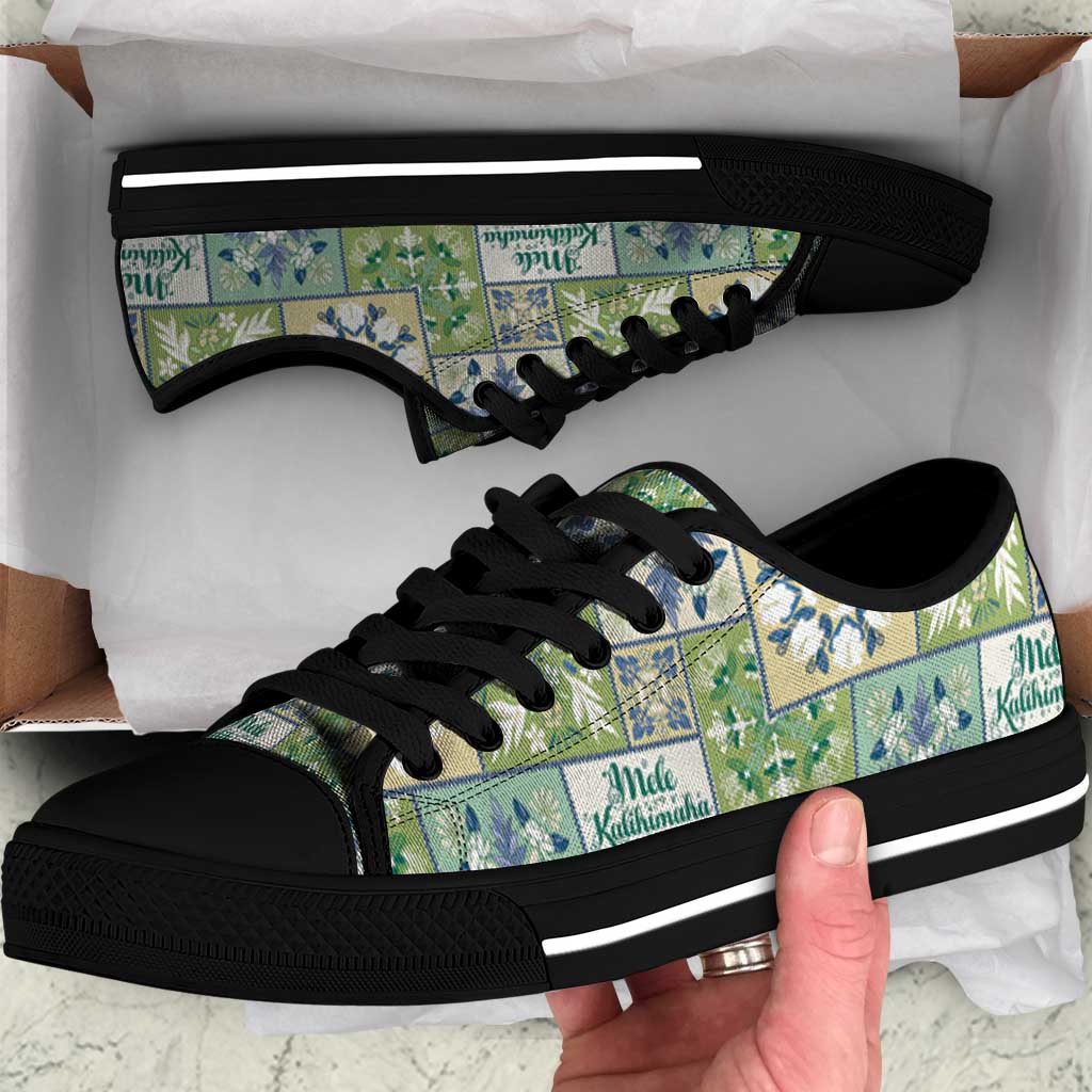 Mele Kalikimaka Hawaii Christmas Low Top Shoes Omaomao Seamless Floral Motif - Polynesian Pride
