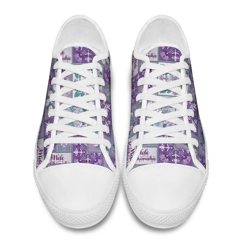 Mele Kalikimaka Hawaii Christmas Low Top Shoes Poni Seamless Floral Motif - Polynesian Pride