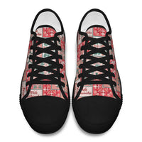 Mele Kalikimaka Hawaii Christmas Low Top Shoes Ulaula Seamless Floral Motif - Polynesian Pride