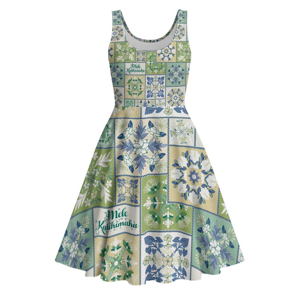 Mele Kalikimaka Hawaii Christmas Midi Dress Omaomao Seamless Floral Motif - Polynesian Pride