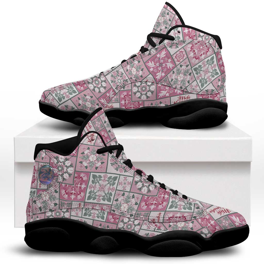 Mele Kalikimaka Hawaii Christmas Sneakers J13 Akala Seamless Floral Motif - Polynesian Pride