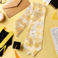 Melemele Aloha Hawaii Graduation Stole Plumeria Lei With Palaka Motif - Polynesian Pride