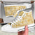 Melemele Aloha Hawaii High Top Shoes Plumeria Lei With Palaka Motif - Polynesian Pride
