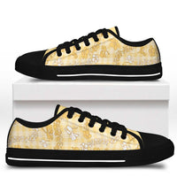 Melemele Aloha Hawaii Low Top Shoes Plumeria Lei With Palaka Motif - Polynesian Pride