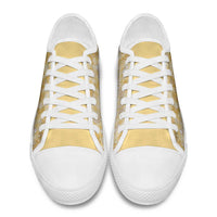 Melemele Aloha Hawaii Low Top Shoes Plumeria Lei With Palaka Motif - Polynesian Pride