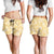 Melemele Aloha Hawaii Shorts for Women Plumeria Lei With Palaka Motif - Polynesian Pride
