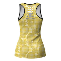 Melemele Hawaii Breadfruit Palaka Motifs Hollow Tank Top