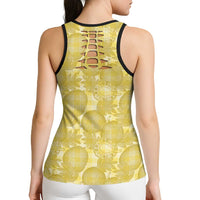 Melemele Hawaii Breadfruit Palaka Motifs Hollow Tank Top