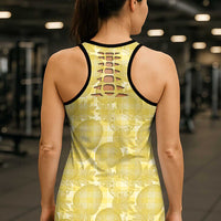 Melemele Hawaii Breadfruit Palaka Motifs Hollow Tank Top