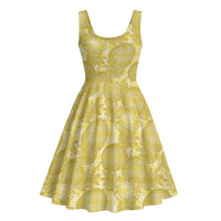 Melemele Hawaii Breadfruit Palaka Motifs Midi Dress