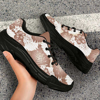 Mocha Mousse Aloha Hawaii Chunky Sneakers Monstera Hibiscus Plumeria Seamless Vibes LT14 - Polynesian Pride