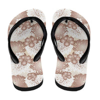 Mocha Mousse Aloha Hawaii Flip Flops Monstera Hibiscus Plumeria Seamless Vibes - Polynesian Pride