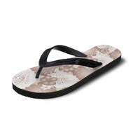 Mocha Mousse Aloha Hawaii Flip Flops Monstera Hibiscus Plumeria Seamless Vibes - Polynesian Pride