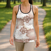 Mocha Mousse Aloha Hawaii Hollow Tank Top Monstera Hibiscus Plumeria Seamless Vibes LT14 - Polynesian Pride