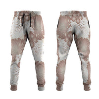Mocha Mousse Aloha Hawaii Jogger Pants Monstera Hibiscus Plumeria Seamless Vibes - Polynesian Pride