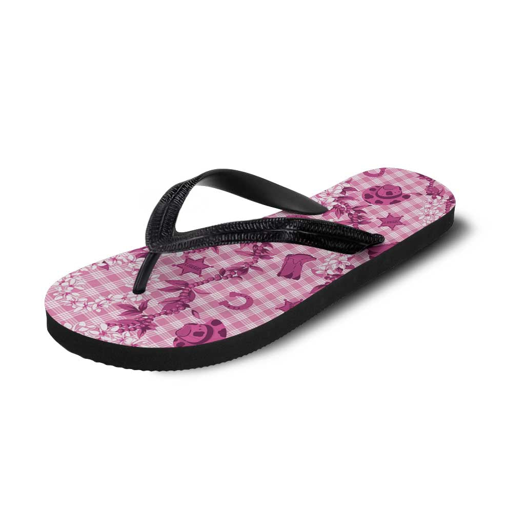 Mokihana Maile Ilima Leis Paniolo Palaka Flip Flops Hawaiian Omaomo Ulaula Spirit - Polynesian Pride