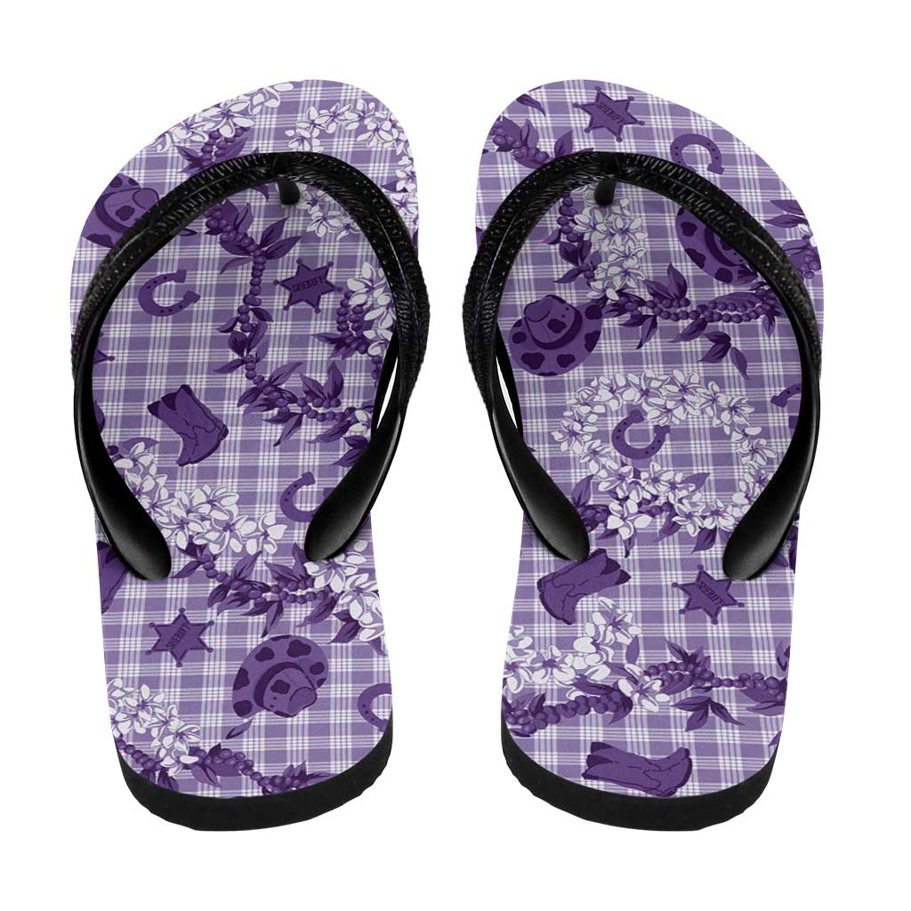 Mokihana Maile Ilima Leis Paniolo Palaka Flip Flops Hawaiian Poni Spirit - Polynesian Pride