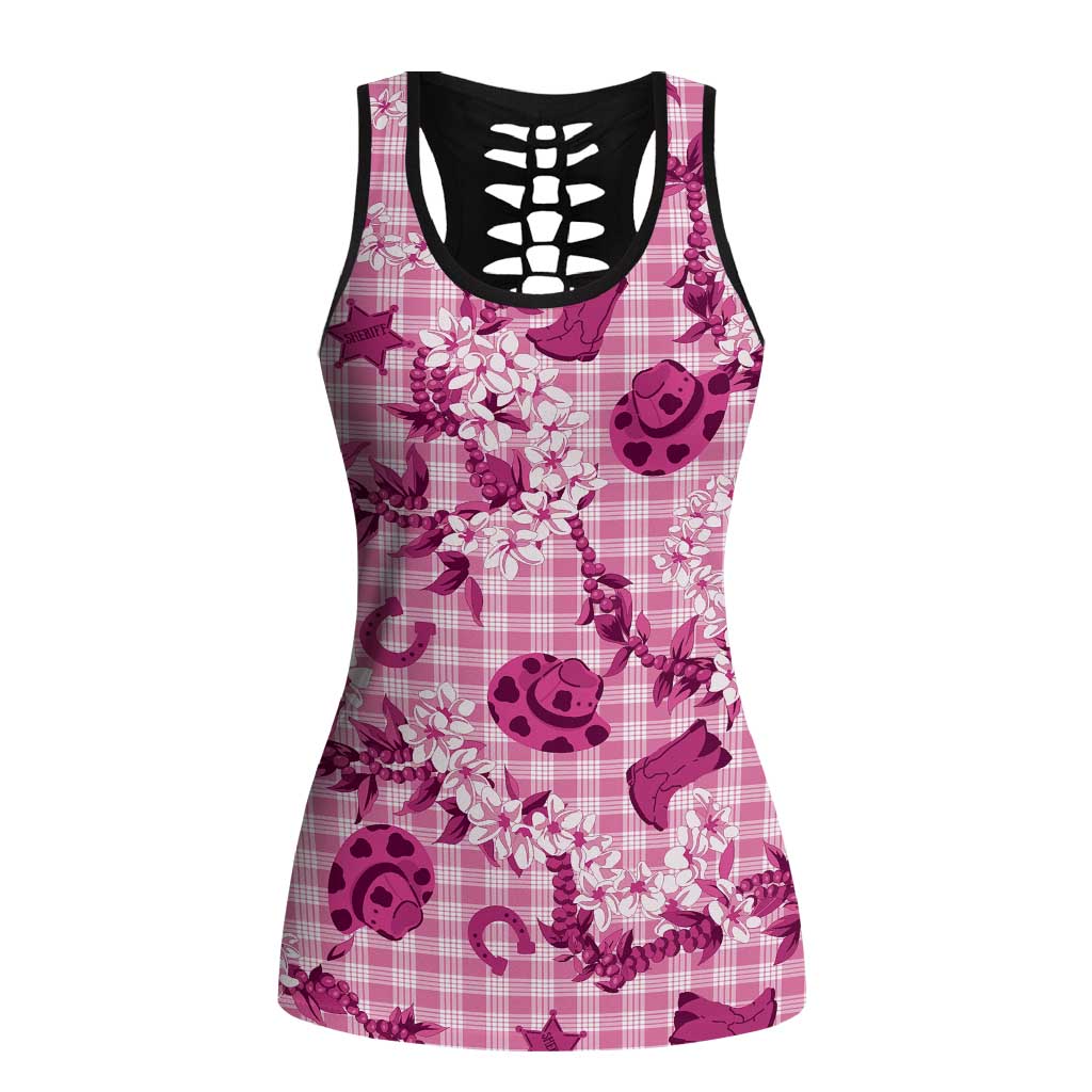 Mokihana Maile Ilima Leis Paniolo Palaka Hollow Tank Top Hawaiian Omaomo Ulaula Spirit - Polynesian Pride