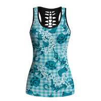 Mokihana Maile Ilima Leis Paniolo Palaka Hollow Tank Top Hawaiian Polu Opa Spirit - Polynesian Pride