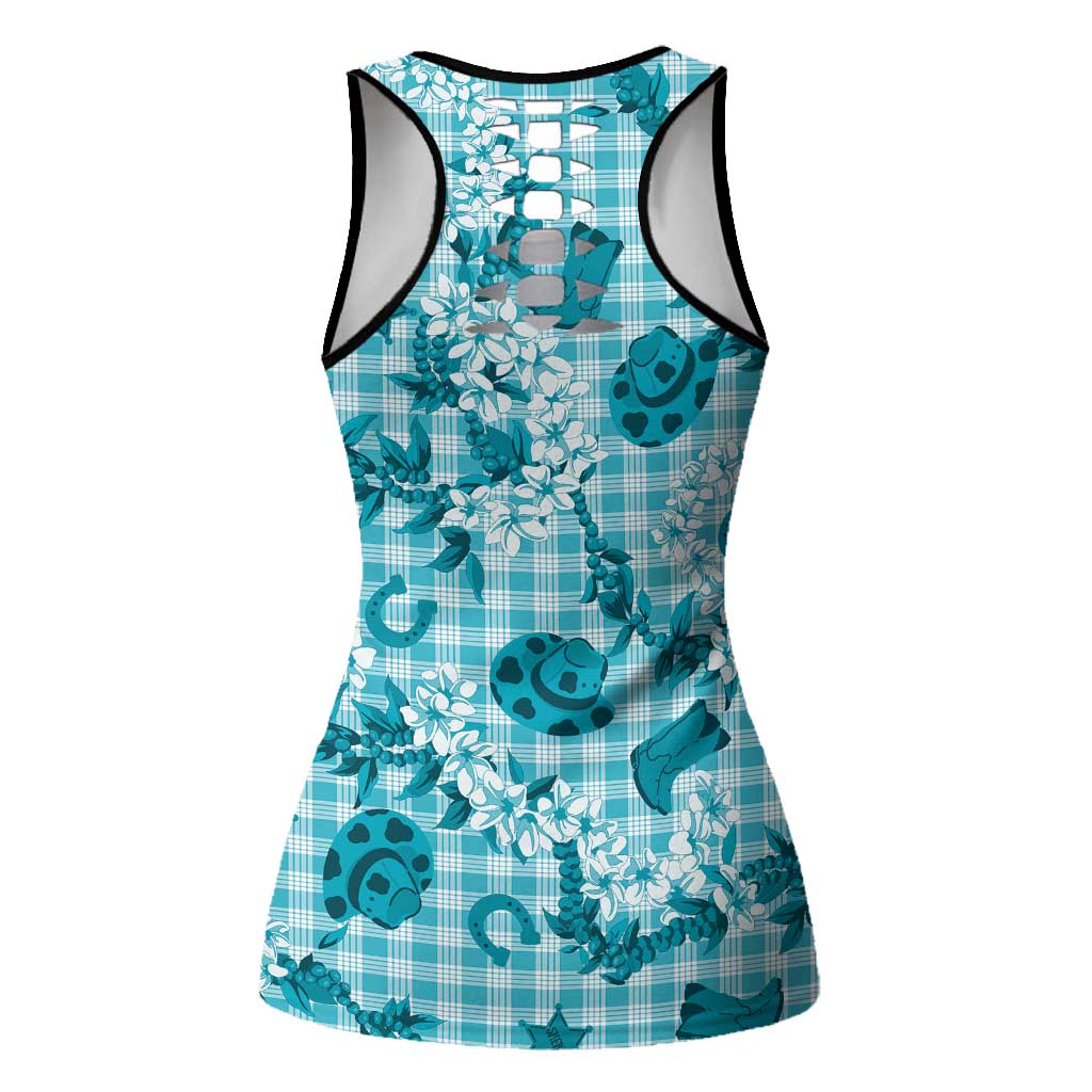 Mokihana Maile Ilima Leis Paniolo Palaka Hollow Tank Top Hawaiian Polu Opa Spirit - Polynesian Pride