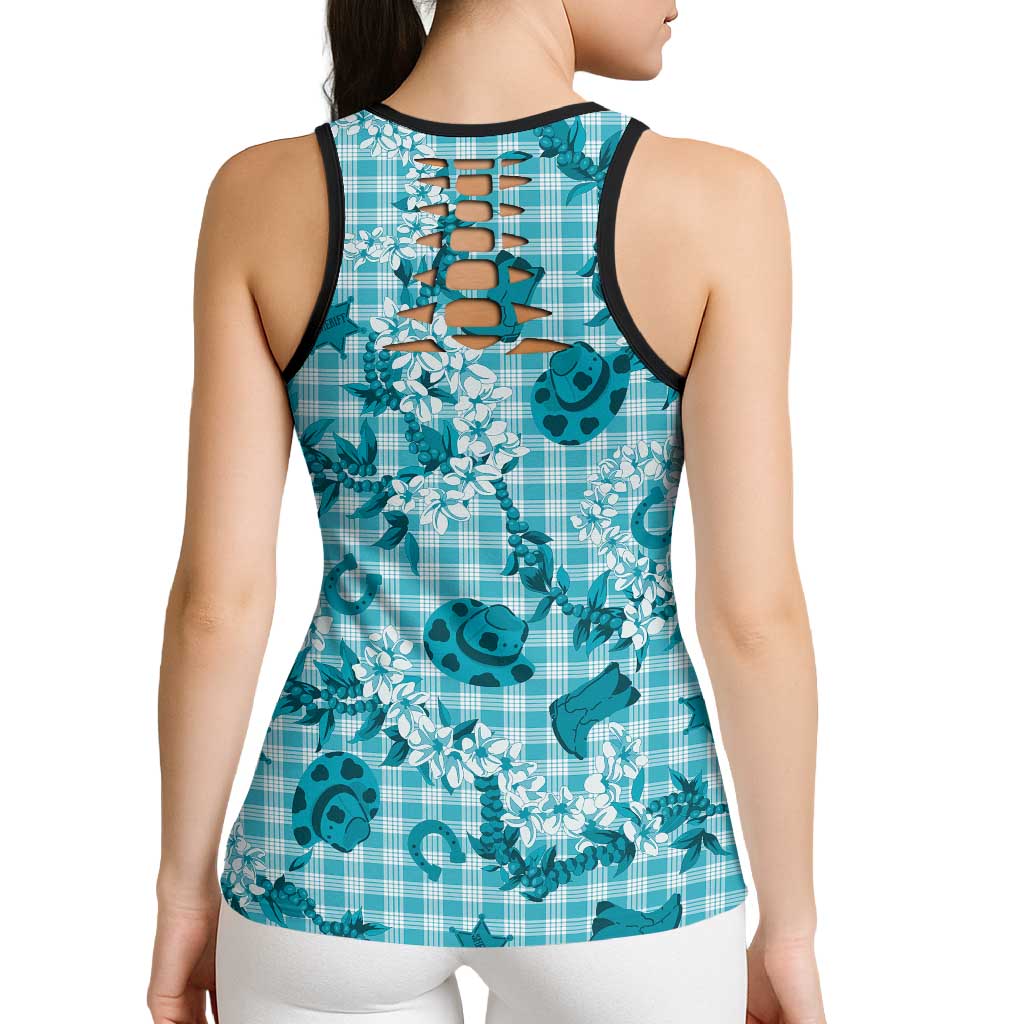 Mokihana Maile Ilima Leis Paniolo Palaka Hollow Tank Top Hawaiian Polu Opa Spirit - Polynesian Pride