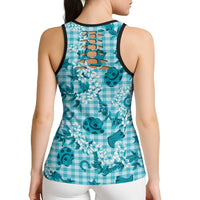 Mokihana Maile Ilima Leis Paniolo Palaka Hollow Tank Top Hawaiian Polu Opa Spirit - Polynesian Pride