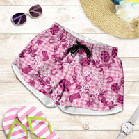 Mokihana Maile Ilima Leis Paniolo Palaka Shorts for Women Hawaiian Omaomo Ulaula Spirit - Polynesian Pride