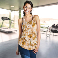 Mokihana Maile Ilima Leis Paniolo Palaka Women Racerback Tank Hawaiian Kula Spirit - Polynesian Pride