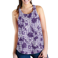 Mokihana Maile Ilima Leis Paniolo Palaka Women Racerback Tank Hawaiian Poni Spirit - Polynesian Pride