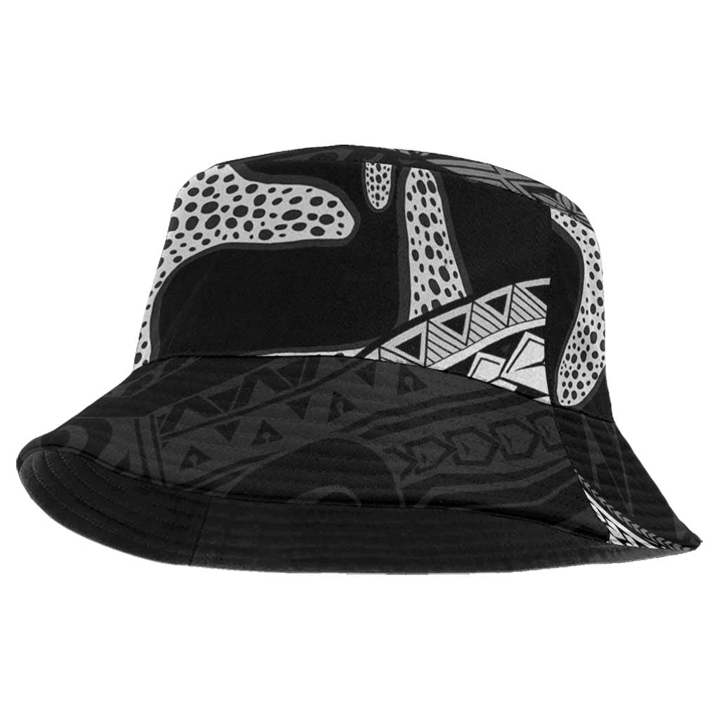 Monotone Polynesian Starfish Unique Pattern Bucket Hat