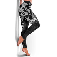 Monotone Polynesian Starfish Unique Pattern Leggings