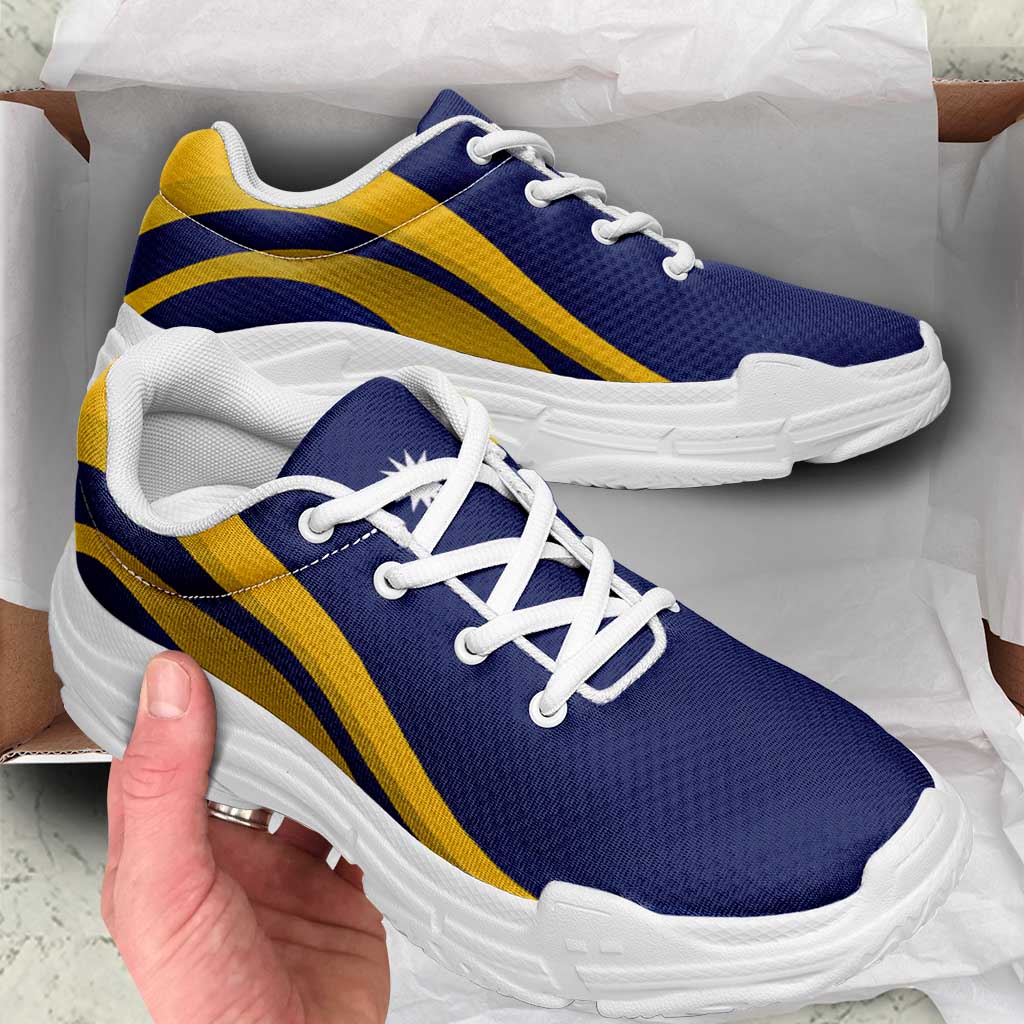 Nauru Chunky Sneakers Flag-Inspired Curve Style
