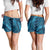 Naval Night Aloha Hawaii Shorts for Women Hawaiian Kakau Ohia Lehua Lei - Polynesian Pride