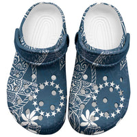 Navy Kuki Airani Tapakau Clogs Shoes Tribal Anchor Mix Tiare