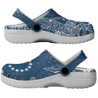 Navy Kuki Airani Tapakau Clogs Shoes Tribal Anchor Mix Tiare