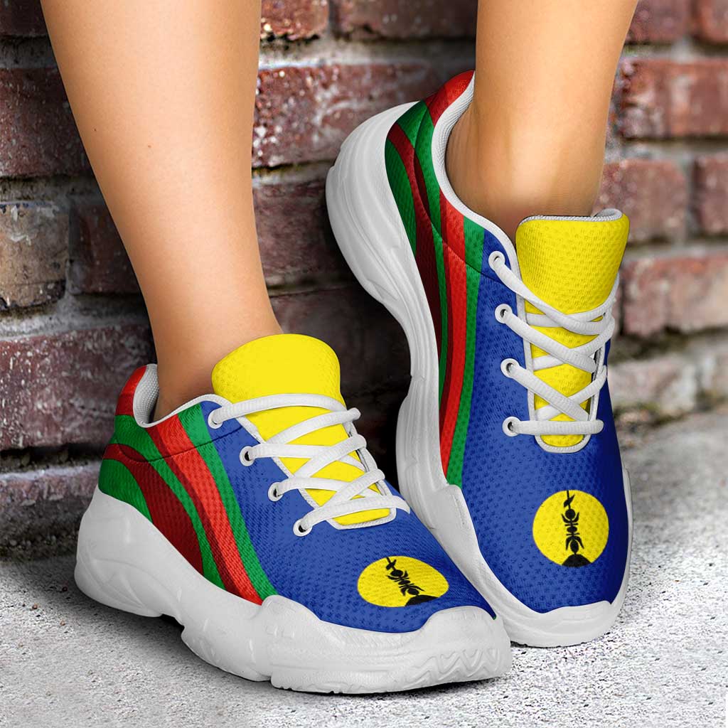 New Caledonia Chunky Sneakers Flag-Inspired Curve Style