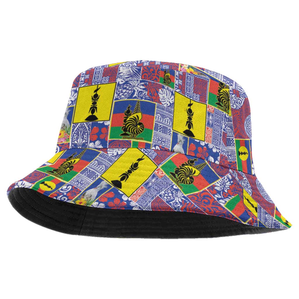 New Caledonia Joyeux Noel Bucket Hat Pacific Patchwork Xmas Vibes - Polynesian Pride