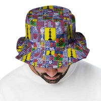 New Caledonia Joyeux Noel Bucket Hat Pacific Patchwork Xmas Vibes - Polynesian Pride