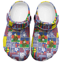 New Caledonia Joyeux Noel Clogs Shoes Pacific Patchwork Xmas Vibes - Polynesian Pride