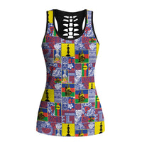 New Caledonia Joyeux Noel Hollow Tank Top Pacific Patchwork Xmas Vibes - Polynesian Pride