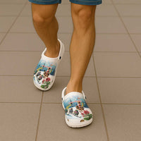 New Zealand and Australia Merry Christmas Clogs Shoes Kiwi Birds Skiing and Koala Santa Riding Kangaroo