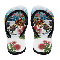 New Zealand and Australia Merry Christmas Flip Flops Kiwi Birds Skiing and Koala Santa Riding Kangaroo