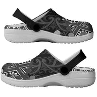 New Zealand Aotearoa Clogs Shoes Black Taniko Art Maori Pattern - Polynesian Pride