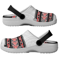 New Zealand Aotearoa Clogs Shoes With Kowhaiwhai Pattern Red Version - Polynesian Pride