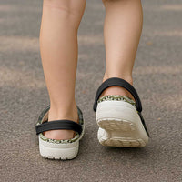 New Zealand Aotearoa Clogs Shoes Yellow Taniko Art Maori Pattern - Polynesian Pride