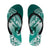 New Zealand Aotearoa Darts Masters Flip Flops Maori Art Tattoo with Tribal Dart Symbol Teal Color - Polynesian Pride